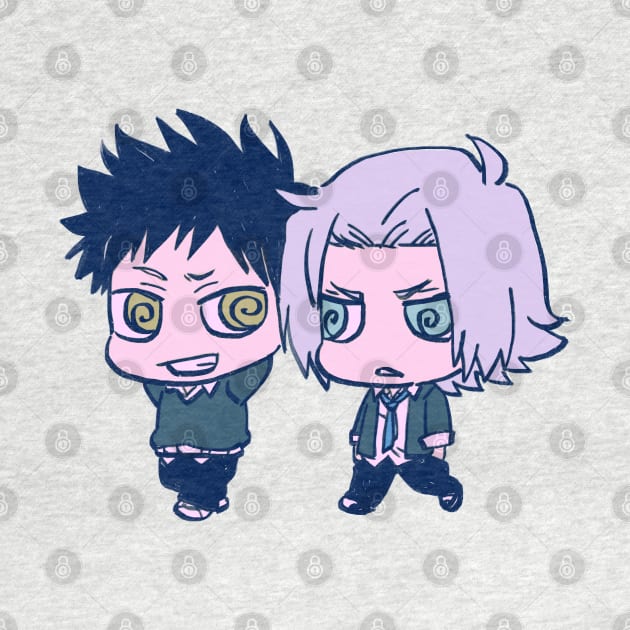 I draw chibi gokudera and yamamoto / Katekyo Hitman REBORN by mudwizard